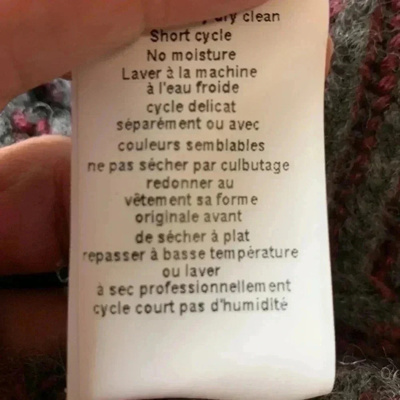 Chiaramente gray and  burgundy oversize slouchy sweater in a wool blend - Picture 6 of 7